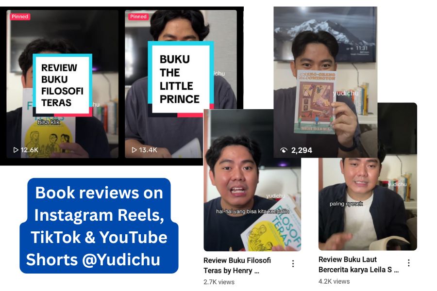 book reviews on instagram tiktok youtube yudichu